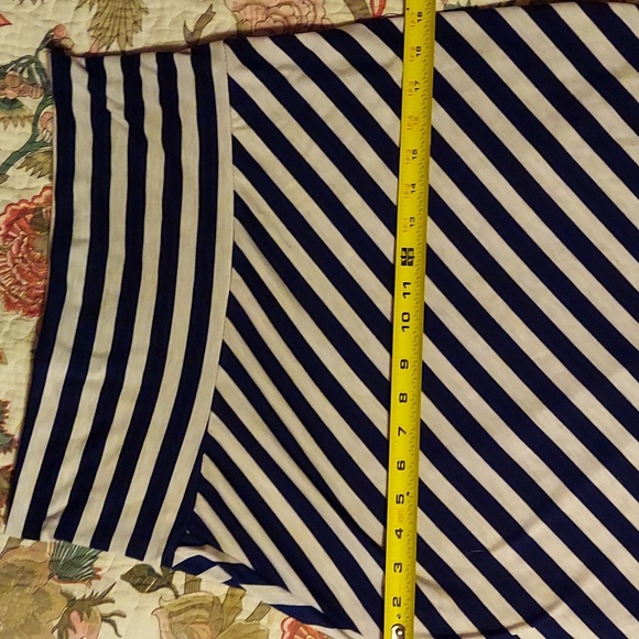 LILY ROSE Maxi Skirt Blue White Angled Stripes or Strapless Dress - Picture 7 of 7